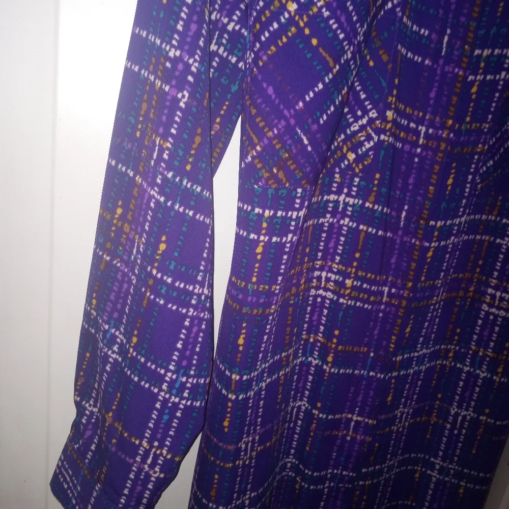 Appleseed's Petites Button down Purple dress w/ Belt Size 10P 💜 - Picture 5 of 12